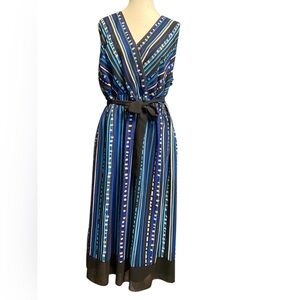 Lane Bryant Blue and Black Sleeveless Dress size 28